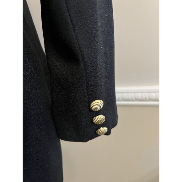 Vintage Oleg Cassini Blazer 100% Wool Black Gold Buttons Size 10 - Picture 5 of 12